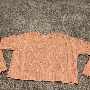 pink knit sweater, ultra flirt